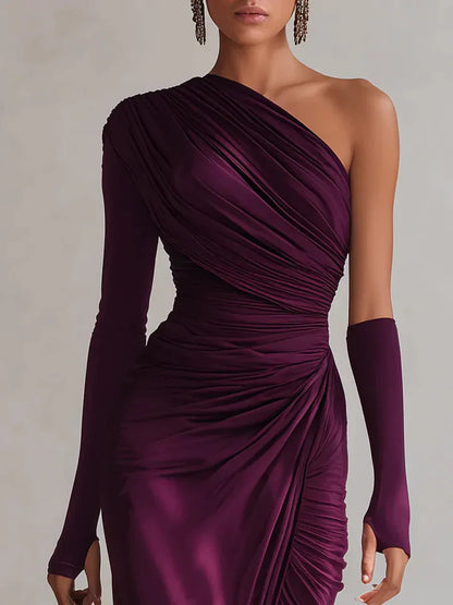 Aurelia™ | Asymmetric Violet Evening Gown