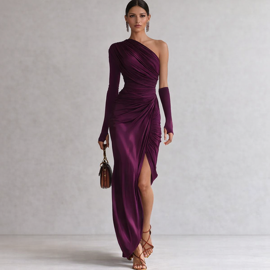 Aurelia™ | Asymmetric Violet Evening Gown