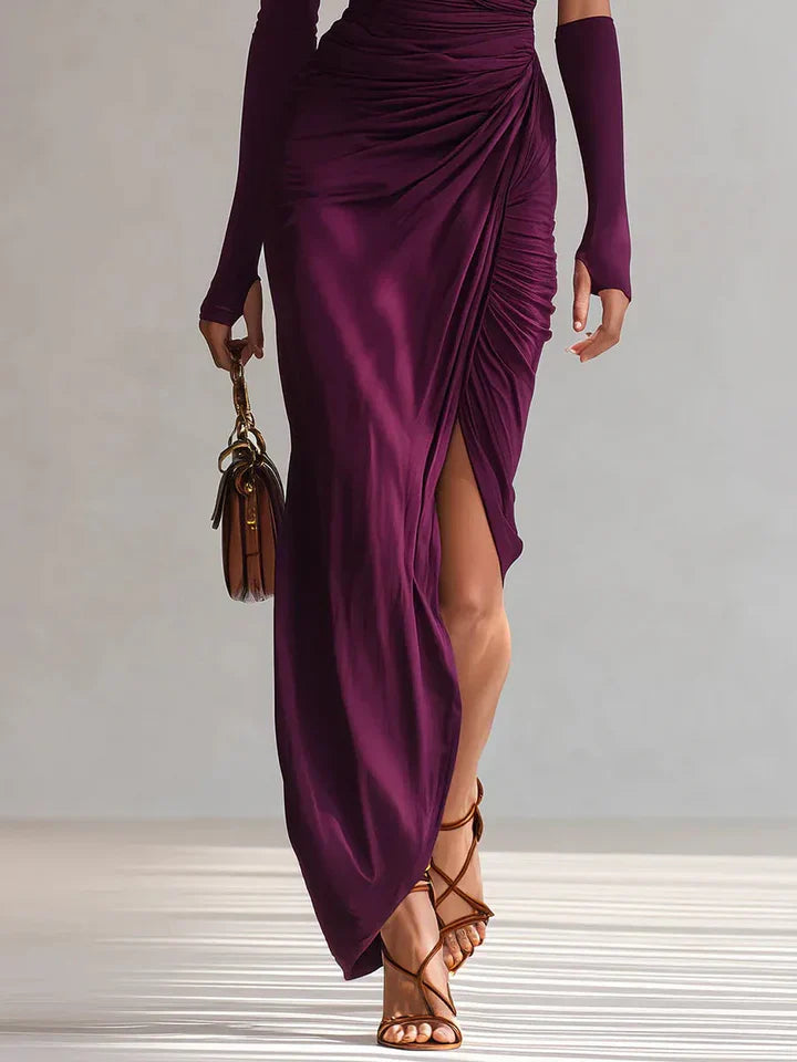 Aurelia™ | Asymmetric Violet Evening Gown