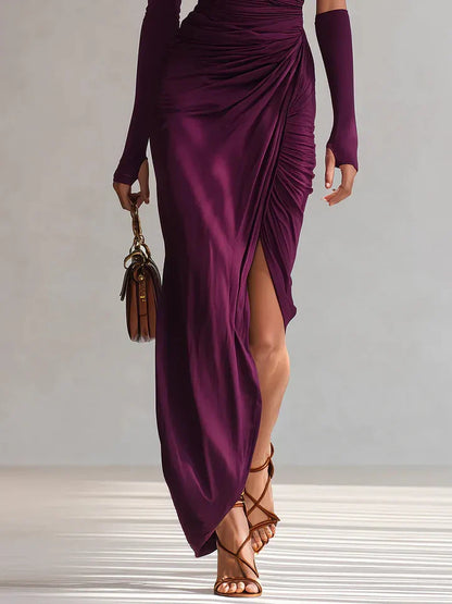 Aurelia™ | Asymmetric Violet Evening Gown