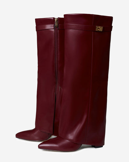Lavista Leather knee high boots - Burgundy