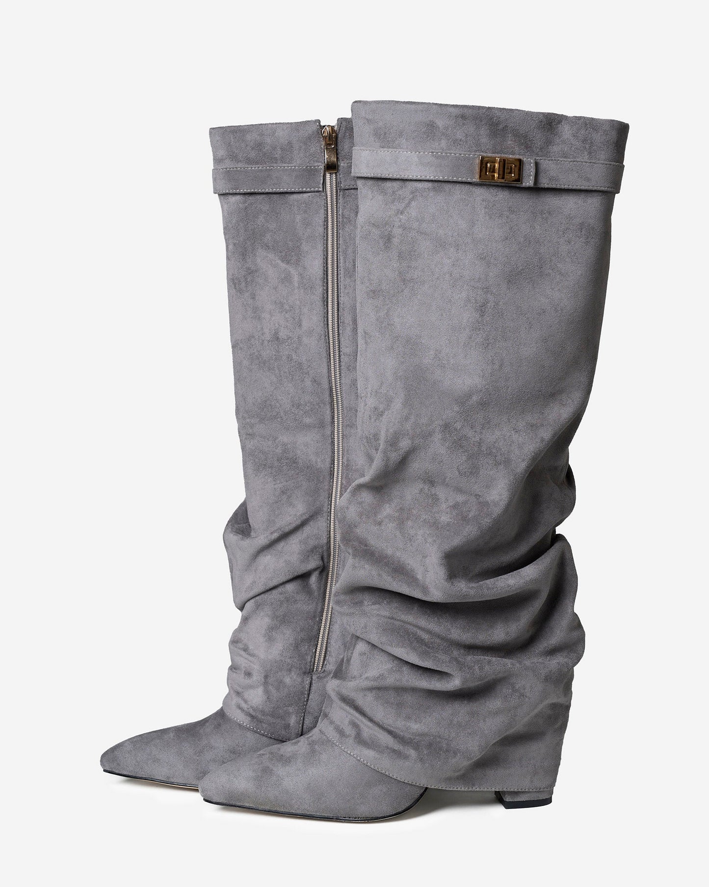 Lavista Slouchy Suede knee high boots - Grey