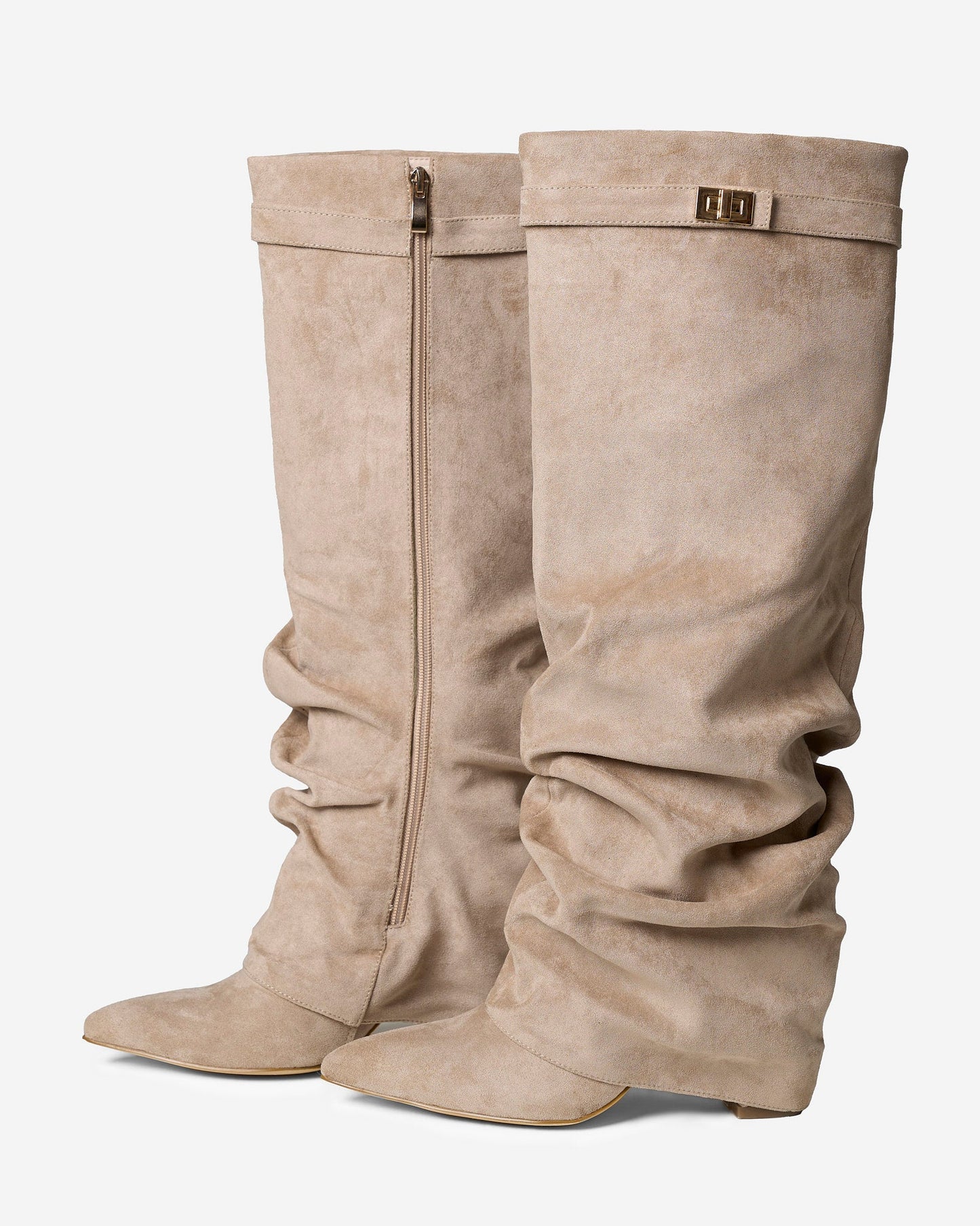 Lavista Slouchy Suede knee high boots - Beige
