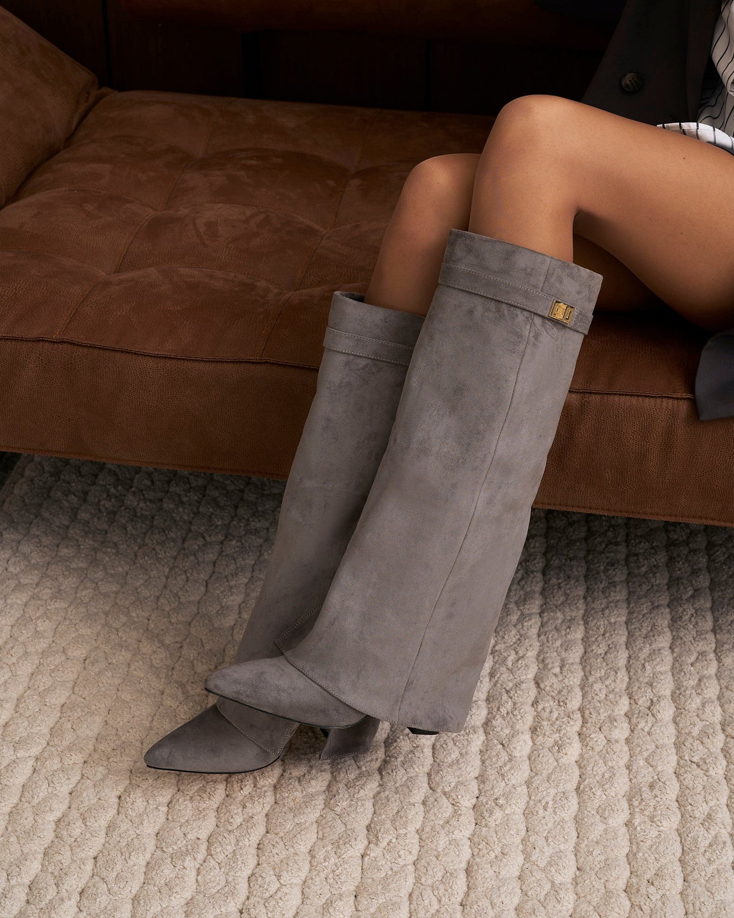 Lavista Suede knee high boots - Grey