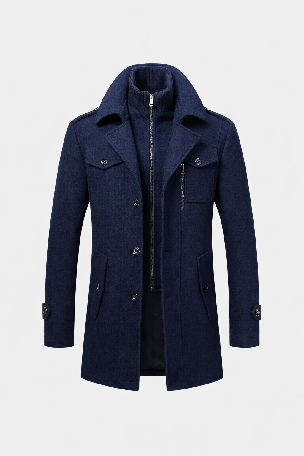 Aristocratic Black Wool Coat