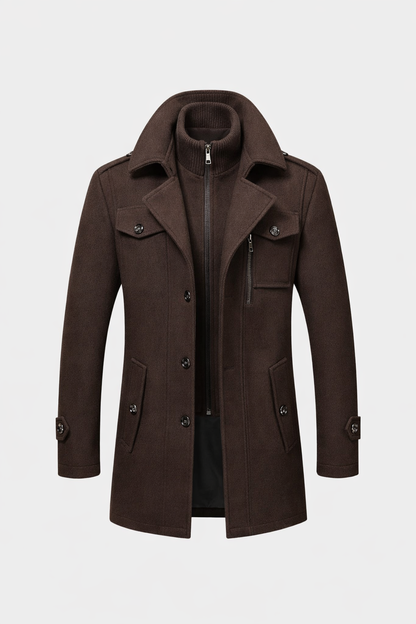 Aristocratic Black Wool Coat