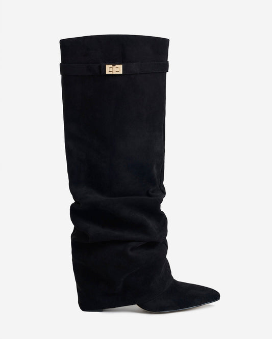 Lavista Slouchy Suede knee high boots - Black