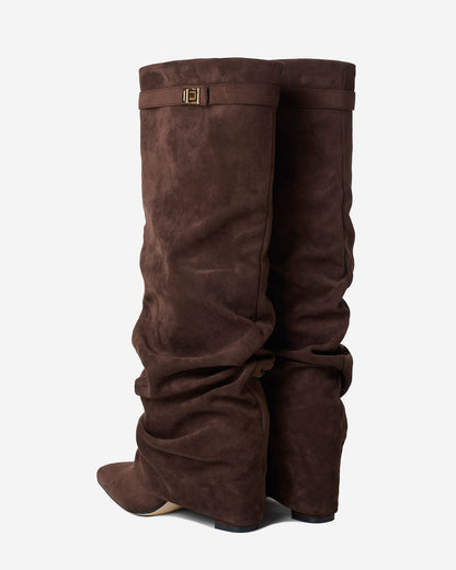 Lavista Slouchy Suede knee high boots - Brown