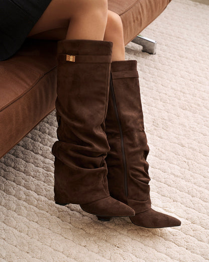 Lavista Slouchy Suede knee high boots - Brown