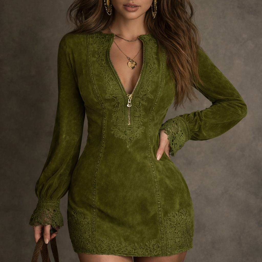 Luna Embroidered Vintage Dress