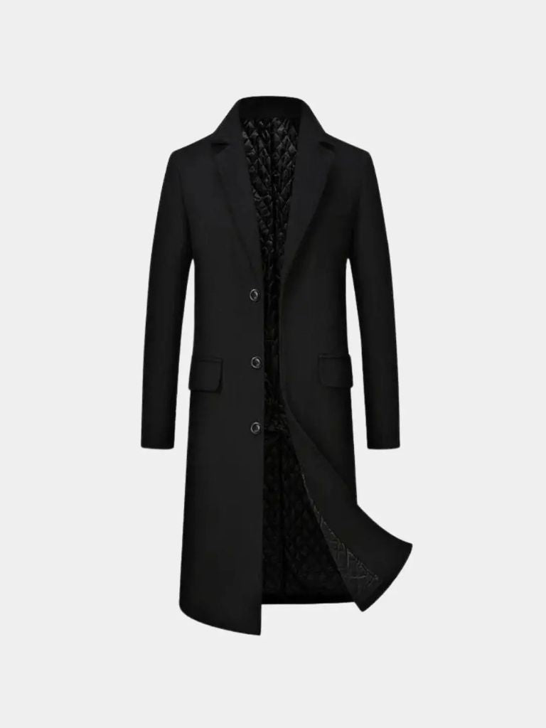Wool Blend Trench Coat for Men